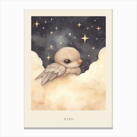 Sleeping Baby Bird Nursery Poster Canvas Print