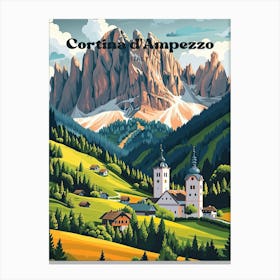 Cortina D Ampezzo Italy Belluno Travel Art Canvas Print