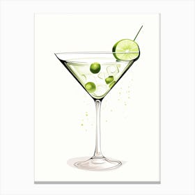Mid Century Modern Gimlet Floral Infusion Cocktail 4 Canvas Print