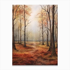 Autumn Forest Landscape The Sherwood Forest England Canvas Print