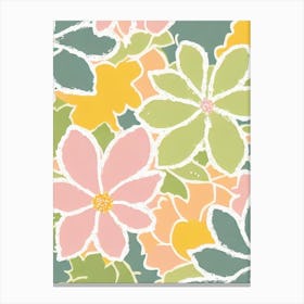 Queen Anne’s Lace Pastel Floral 1 Flower Canvas Print