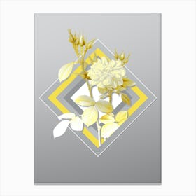 Botanical Autumn Damask Rose in Yellow and Gray Gradient n.198 Canvas Print