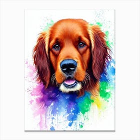 Irish Setter Rainbow Oil Painting dog Canvas Print