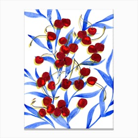 Cherries On The Table Canvas Print
