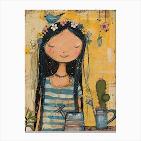 Cactus Girl Canvas Print