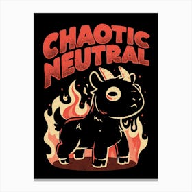 Chaotic Neutral - Dark Evil Cute RPG Geek Goat Sarcasm Gift Canvas Print