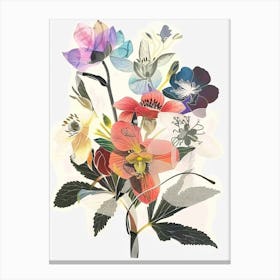 Hellebore 2 Collage Flower Bouquet Canvas Print
