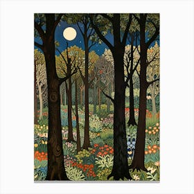 Moonlight In The Woods William Morris 1 Canvas Print