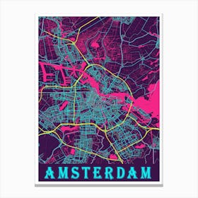 Amsterdam Map Poster 1 Canvas Print