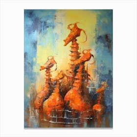 Seahorse Abstract Expressionism 4 Canvas Print
