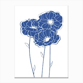 Blue Poppy Blooms Canvas Print