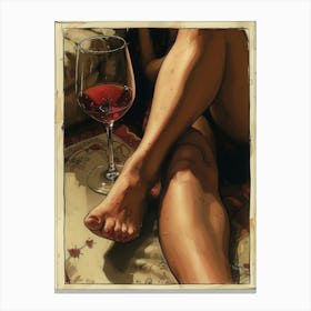 Girl With A Glass Of Wine 1 Canvas Print