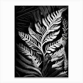 Wood Fern Linocut Canvas Print