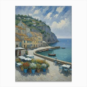 Mediterranean Village Gentle Waters of the Harbor Canvas Print