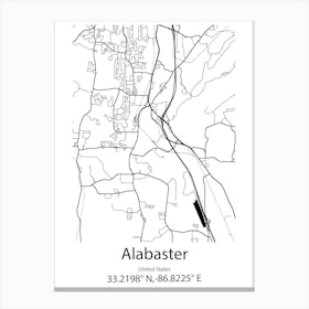 Alabaster,United States Minimalist Map Canvas Print