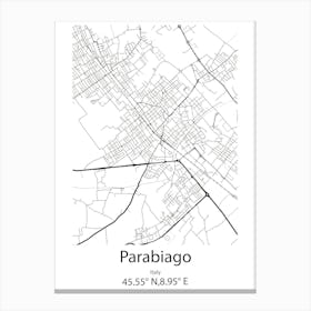 Parabiago,Italy Minimalist Map Canvas Print