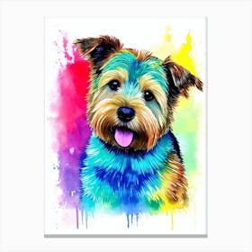 Norwich Terrier Rainbow Oil Painting dog Canvas Print