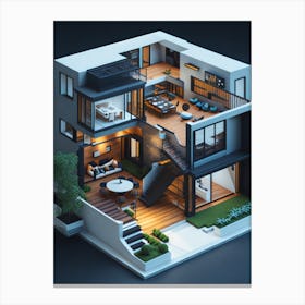 Leonardo Diffusion Smart Home 3d Home Automation 0 Canvas Print
