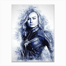 Captain Marvel Drawing Canvas Print