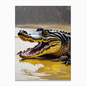 Alligator In The Mud Canvas Print