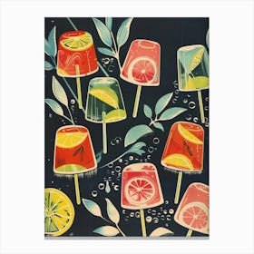 Fruity Jelly Pops Vintage Illustration Canvas Print