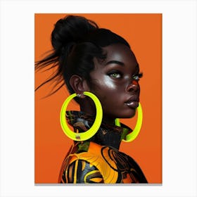 Neon Hoop Earrings Canvas Print