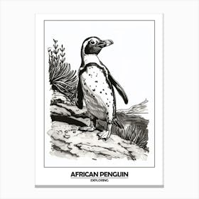 Penguin Exploring Poster 5 Canvas Print