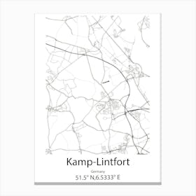 Kamp Lintfort,Germany Minimalist Map Canvas Print