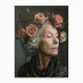 Portrait Of An Elderly Woman Canvas Print