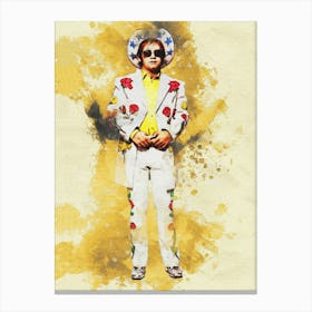Smudge Of Portrait Elton John Rocket Man Canvas Print