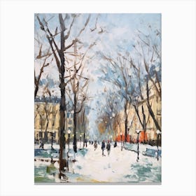 Winter City Park Painting Parc Monceau Paris France 2 Canvas Print