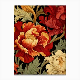 Peony Flower Pattern Canvas Print