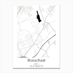 Brasschaat,Belgium Minimalist Map Canvas Print