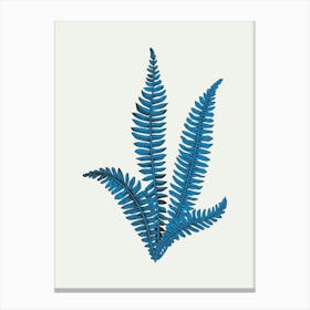 Blue Botanical Leaf Print 2 Canvas Print