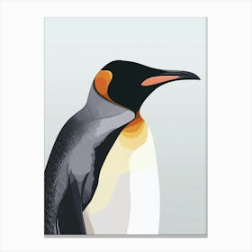 King Penguin Volunteer Point Minimalist Illustration 3 Canvas Print