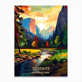 Yosemite National Park Travel Poster Illustration Style 3 Canvas Print