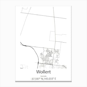 Wollert,Australia Minimalist Map Canvas Print