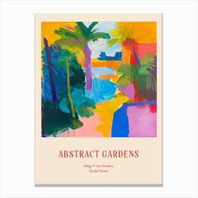 Colourful Gardens Harry P Leu Gardens Usa 1 Red Poster Canvas Print