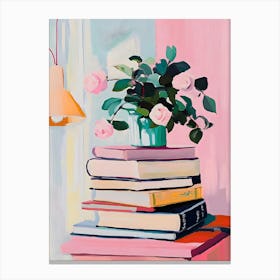 Books And Roses Canvas Print