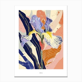 Colourful Flower Illustration Poster Iris 4 Canvas Print