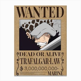 Wanted Dead Or Alive 1 Canvas Print