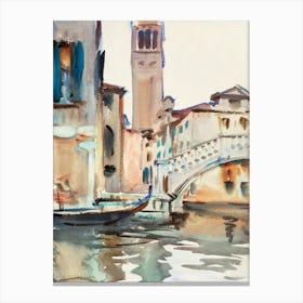 A Bridge And Campanile, Venice, John Singer Sargent Canvas Print
