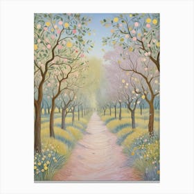 Orchard Path In Pastel Canvas Print