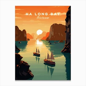 Ha Long Bay Poster Vietnam Canvas Print