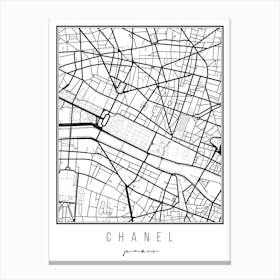 Chanel Paris Street Map Canvas Print