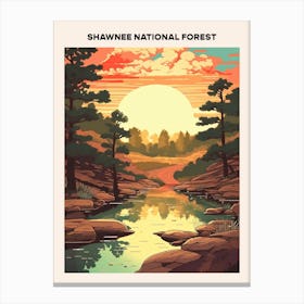 Shawnee National Forest Midcentury Travel Poster Canvas Print
