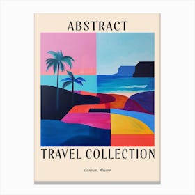 Abstract Travel Collection Poster Cancun Mexico 1 Canvas Print