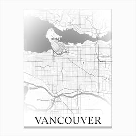 Vancouver, British Columbia, Canada, City Map, Black And White Fade Design Toile