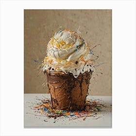 Ice Cream Cupcake Canvas Print