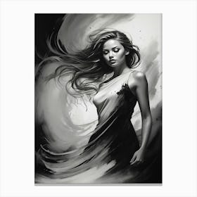 Black And White Painting 1 Canvas Print